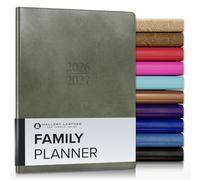 Gallery Leather Agenda familial 2027 Acadia Cactus | Calendrier et carnet de notes pour mamans avec bords blancs élégants, 18 mois - 22,9 x 17,8 cm