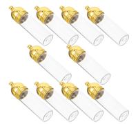 GALPADA 10 Pièces Mini Bouteilles en Verre Bouchon Or, Charme pour Bijoux Diy, Facile à Transporter, pour Artisanat et Lune de Miel
