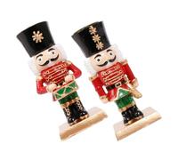 GALPADA 2 Pièces Bougeoir Casse-noisette en Résine au Design Européen Élégant, Support de Centre de Table de Noël Rustique pour Décorations Festives et Réunions Familiales
