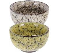 GALPADA 2 Pièces Tasse de Thé Kung Fu en Céramique, Bol Rétro | Placement Stable, Style Chinois Traditionnel, Service Délicat, Usage Quotidien, Théière Assortie, Couleur Aléatoire