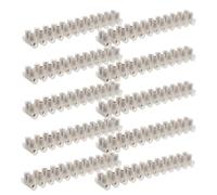 GALPADA 20 Pièces Terminal à Barrette Bornier à Double Rangée à 12 Positions Bloc Barrière Électrique Blanc Plastique Métal pour Maintenance Électrique Domestique et Bureau