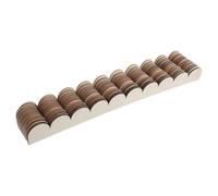 GALPADA 24 Pièces Décoration Murale en Bois Naturel Beige Bord Ondulé, Installation Facile sans Découpe, pour Étagères et Bords de Table Style Scandinave