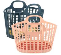 GALPADA 2pièces Panier de Rangement Pliable pour Légumes et Fruits Corbeille Portable Robuste pour Cuisine et Organisation Maison Set Rose et Bleu Pratique
