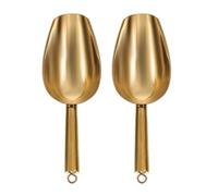 GALPADA 2pièces Pelle à Glace Inox Dorée Cuillère Ergonomique Légère pour Glaçons Céréales Bonbons et Farine Ustensile pour Cuisine Professionnelle