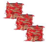 GALPADA 3 Rouleaux Guirlande Décorative Feuilles D’érable Rouges, Ruban | Aspect Automnal Réaliste, Polyester et Corde de Jute, Ambiance Rustique, pour Murs, Fêtes, Décor Suspendu
