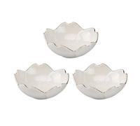 GALPADA 3pcs Assiettes à Assaisonner en Céramique Blanc Motif Fleur de Cerisier, Plateau à Sauces et Épices pour Service de Table Élégant