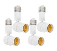 GALPADA 4 Pièces Adaptateur Rallonge pour Douille D'ampoule LED E27 en Abs Blanc Courbure Radiale 180° pour Éclairage Intérieur et Sous-sol