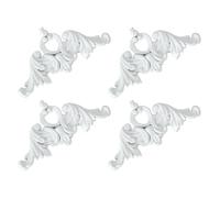 GALPADA 4 Pièces Applique Décorative en Pvc Blanc pour Mur Tv Style Français Vintage Sculptures Délicates, Facile à Poser, pour Décoration Murale Élégante