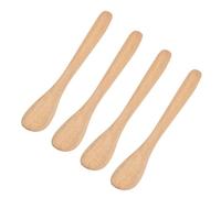 GALPADA 4 Pièces Couteau Bois de Lotus Style Japonais, Tête Ronde | Tartineur pour Pâte à Tartiner et Gelée, Prise en Main Confortable, Léger, Service sans Rayure, la Cuisine et Pique-niques