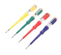 GALPADA 4 Pièces Stylo Testeur Électrique Testeur de Circuit en Acier, Tournevis Plat à Capuchon en Laiton, Contact, Portable, pour Test de Circuit Électrique Couleur Couleur Aléatoire