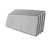 GALPADA 4 Pièces Tête de Balai Plate Microfibre 12x33 CM Lavable | Lingettes de Rechange pour Sols, Fibre Lavable, Usage Domestique, Grosse Couverture, Gris