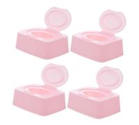 GALPADA 4pièces Boîte De Rangement Pour Lingettes Garçon Fille Conteneur Distributrice Plastique Avec Couvercle Support Pour Lingettes Mouchoirs Masques