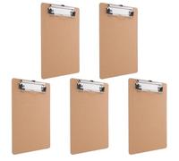 GALPADA 5 Pièces Planchette à Pince en Bois et Fer 6x9 Pouces, Flexible et Résistante, Support Écriture Pratique pour Bureau et Maison, Format A5 Portable