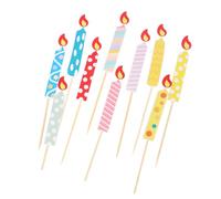 GALPADA 50 Pièces Décorations de Gâteau en Papier de Bougie, 10 Motifs Différents, Décoration pour Fêtes et Anniversaires