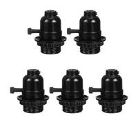 GALPADA 5pièces Support Douille Bakélite avec Bague Porte-lampe Suspendu Noir Compatible Ampoule à Vis Installation Facile pour Lustre et Lampe Suspendue Rétro sans Interrupteur