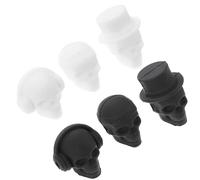 GALPADA 6 Pièces Marqueurs de Verre en Silicone Forme Crâne, Marque-gobelets Créatifs pour Fêtes, Identification Rapide et Utilisation Pratique, Décoration Unique pour Couleur Aléatoire
