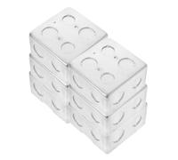 GALPADA 6pièces Boîte de Prise Électrique Encastrée au Sol Carrée Base Robuste Acier Inoxydable pour Installation Résidentielle Accessoire Complet pour Amélioration de Habitat Sortie