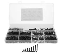 GALPADA 750 Pièces Kit de Vis à Six Pans Creux Sae Noir, Écrous et | Boîte à Compartiments, Fer, Assortiment Prémonté, pour Montage de Meubles et Réparations Domestiques