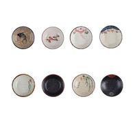 GALPADA 8 Pièces Petite Assiette D’amuse-gueules en Céramique | Assiette à Épices, Usage Maison et Salle de Réception, Format Compact pour Trempette et Assaisonnement Couleur Aléatoire