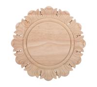 GALPADA Applique Décorative Ronde en Bois Beige Non Peinte pour Meubles, Ajoutant Durabilité et Détails Élégants de Style Européen Vintage, pour Rénovation et Décoration de Portes