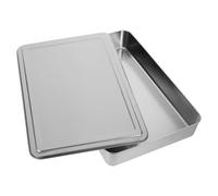 GALPADA Bac Inox Cuisine Rectangulaire avec Couvercle Antiadhésif Plaque à Four pour Gâteaux Brownies et Gratins pour Four à Chaleur Tournante et Toaster Oven