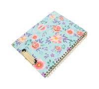GALPADA Bloc-notes Multifonction avec Dossier et Presse-papiers Organiseur de Fichiers Portable avec Pochette Index Support Écriture Rigide Carnet de Notes Vert Floral pour Bureau
