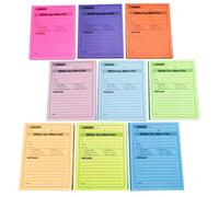 GALPADA Blocs de Notes Autocollantes Fluorescents 9 Couleurs, Papier Repositionnable, Pratiques pour Prise de Note à Domicile Bureau, Lot de 9 Livres