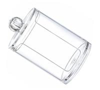 GALPADA Boîte à Coton Démaquillant Ronde Petite en Plastique Transparent Résistante et Élégante pour Rangement Moderne Coiffeuse ou Salle de Bain