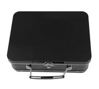 GALPADA Boîte à Déjeuner en Fer Vintage avec Verrou, Style Rétro | Rangement Polyvalent pour Noix et Céréales, Forme Valise, Usage École et Camping, Couleur Noire