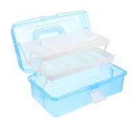 GALPADA Boîte à Outils Portable en Plastique Bleu à 3 Niveaux Poignée, Rangement Pratique pour Peinture, Accessoires et Petits Objets, Structure à Trois Couches