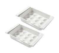 GALPADA Boîte de Conservation pour Œufs 12 Cases en Plastique Blanc, Capacité Large, Organise le Réfrigérateur et Économise de L'espace, Lot de 2 Pièces Design Créatif