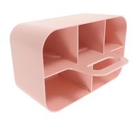 GALPADA Boîte de Rangement Compartimentée Rose en Plastique avec Poignée Portable, Organisateur Multifonctionnel pour Bureau et Espace D'étude, pour Étudiants et Garçon et Filles