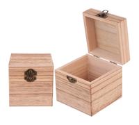 GALPADA Boîte de Rangement en Bois Rétro, Couvercle pour Emballage de Bijoux, Coffret Décoratif Portable, Lot de 2 pièces