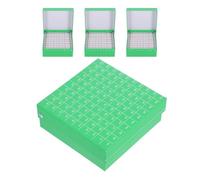 GALPADA Boîte de Rangement en Papier pour Congélateur 100 Trous avec Couvercle à Charnière Étanche, Support Cryogénique, Organiseur pour Tubes 1,8/2,0ml, Lot de 4 pour Stockage Longue