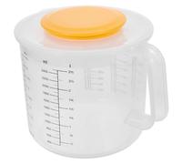 GALPADA Bol Mélangeur Blanc 2,5l en Plastique avec Couvercle et Graduation, Poignée Confortable pour Pâtisserie Cuisine Maison