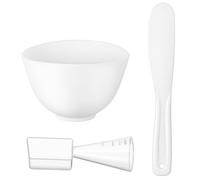 GALPADA Bol Mélangeur en Silicone Blanc pour Masque Facial Spatule et Pinceau, Léger et Facile à Nettoyer, pour Usage Domestique Cosmétique