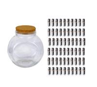 GALPADA Bouteille en Verre Bouchon de Liège Noire, Kit Créatif Multifonctionnel Capsules et Papiers pour Décoration ou Envoi Amis