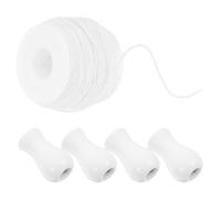 GALPADA Bouton de tirage Aveugle Blanc, 2,2 mm, 50 mètres, extrémité du Cordon de Traction, 1 Set, Accessoires pour Stores intérieurs et Rideaux