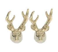 GALPADA Boutons d'armoires de cuisine en cuivre 2pcs forme tête de cerf, poignées décoratives universelles faciles à installer pour portes et tiroirs de meubles