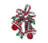 GALPADA Broche Accessoire Mode Élégant Cloche de Noël Vintage en Alliage et Cristaux Argentés pour Châles, pour Porter au Quotidien Défilés