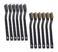 GALPADA Brosse Métallique en Fil de Cuivre 12 Pièces pour Nettoyage Industriel, Brosse Dure Anti-rouille Manche Plastique, pour Enlever Peinture et Rouille