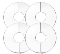 GALPADA Cache de Bride Murale en Acier Inoxydable Argenté pour Robinetterie, 4 Pièces, Couvre-trous Décoratif Rond pour Maisons et Bureaux