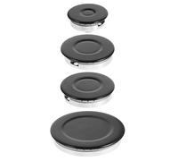 GALPADA Cache Plaque de Cuisson Gaz Noir en Aluminium et Fer, Protection Anti-fuite, Couronne de Brûleur Multifonction pour Cuisinière à Gaz à Plusieurs Foyers