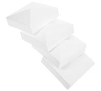 GALPADA Capuchons de clôture en vinyle 4 pièces, capuchon plat PVC blanc 75 mm, installation facile, pour lampadaire et usage extérieur