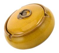 GALPADA Cendrier en Céramique avec Couvercle, Design Élégant et Rétro, Facile à Nettoyer, Usage Multifonctionnel pour Balcon ou Maison