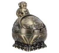 GALPADA Cendrier Humoristique Vintage en Alliage de Zinc avec Couvercle Coupe-Vent, Robuste et Portable, pour Jardin ou Salon, Design Sphérique Décoratif et Solide