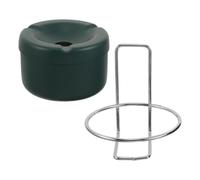 GALPADA Cendrier Mural Design Pratique et Compact en Acier Inoxydable Vert avec Couvercle Anti-Vent et Autocollant pour Salle de Bain ou Salon