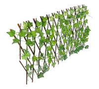 GALPADA Clôture de Jardin Rétractable en Bois Feuilles Vertes Artificielles, Écran de Confidentialité Extensible pour Jardins et Fenêtres, Décoration Réaliste et Polyvalente