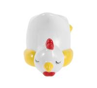 GALPADA Coquetier de Pâques en Céramique Blanche de Poussin, Support Stable pour Œufs Durs ou Mollets, Décoration Vintage Cuisine et Table de Fête