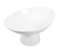 GALPADA Coupe à Fruits Finition Lisse sur Pied en Céramique Blanche, Bol Rond Élégant Support Décoratif Minimaliste Cuisine et Salle à Manger